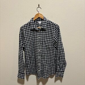 J. Crew Black & White Gingham Button-Down Shirt